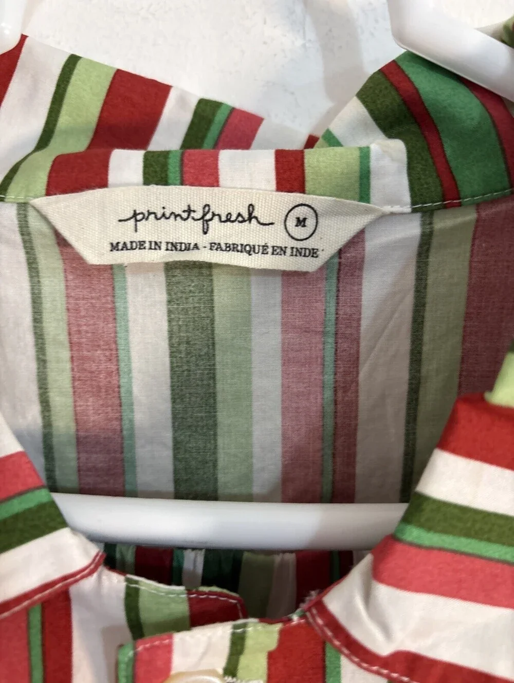 Print Fresh men's pajama Candy Cane Striped Christmas Set Pjs Men’s Medium NWOT